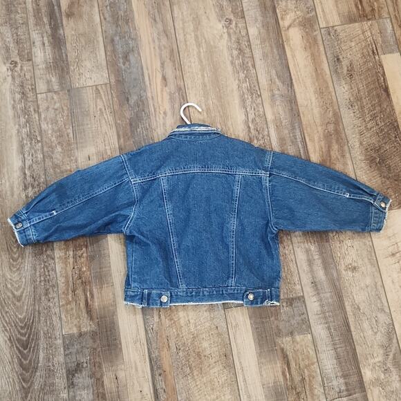 Girls 3T Denim Jacket patches with floral applique oversized look JM Originals - Picture 7 of 10